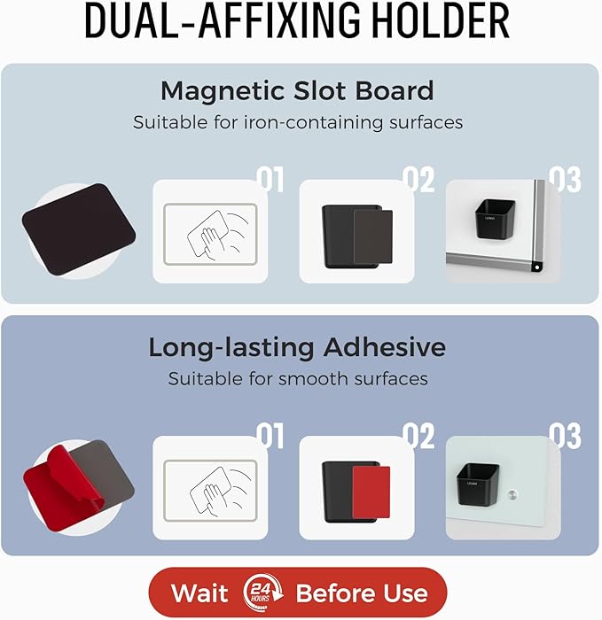 loukin Inventive All-in-One Dry Erase Eraser, Novel Replaceable Whiteboard Eraser with Built-in Cleaner, Unique Glass Board Erasers, Includes 2 Refill Pads, 1 Magnetic Holder, 2 Markers