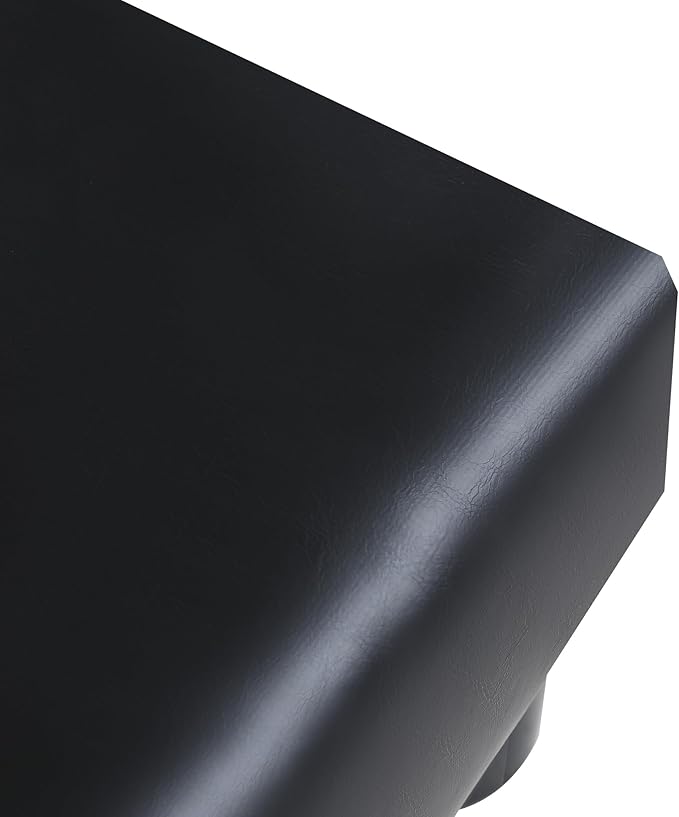 Joveco Small Footstool Ottoman, PU Leather Square Upholstered Footrest with Plastic Legs, Under Desk Foot Stools for Living Room Bedroom Office, Black