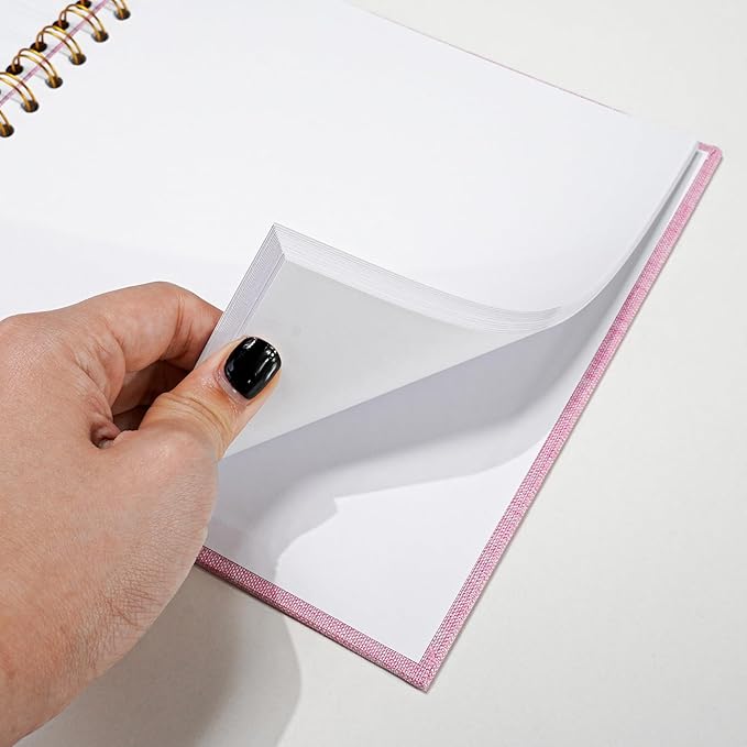 Vienrose Scrapbook 10x10 Inch Hardcover Kraft White Pages DIY Scrapbook Photo Album Linen Cover Scrap Book Photo Albums Scrapbooking Supplies Kit for Couple Family Wedding Travel