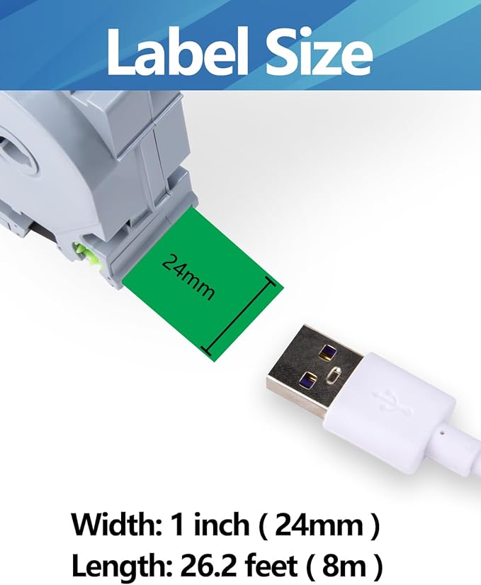 Weemay 3 Pack TZe751 24mm Black on Green Laminated Label Tape Compatible with Brother Label Maker Tape TZe-751 TZe 751 TZ-751 TZ751 for PTouch PT-E500 PT-D600 PT-P750W PT-P900W Printer, 1 In x 26.2 ft