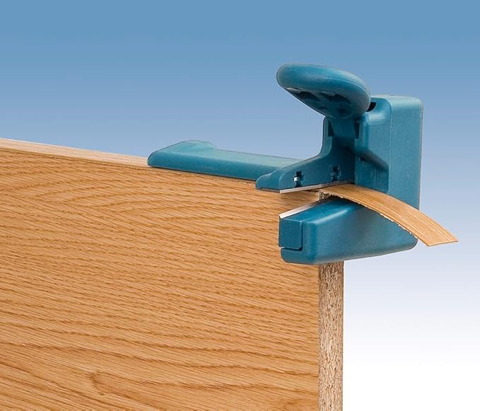 Virutex RC21E Manual End Trimmer for Edge Banding on PVC, Melamine, Polyester, Veneer with Perfect Clean Cut on All Corners, No Other Finishing Operations Required, Equipped with Twin Use Blades