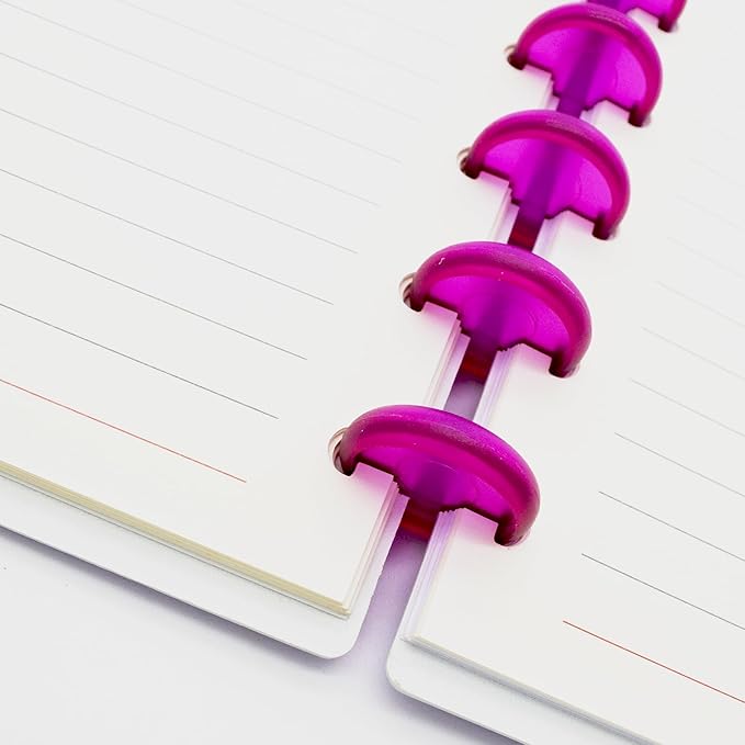 100pcs Discbound Notebook Discs DIY Planner Accessories fits for Tul,Levenger,Arc,Happy Planner,Talia(Transparent Purple,0.94inch/24mm)