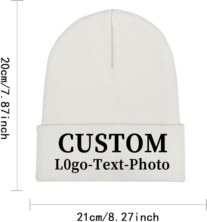 Custom Beanie for Men Women Bulk Custom Winter Hat Beanies with Logo Text Image Personalized Knit Hats Gifts for Business
