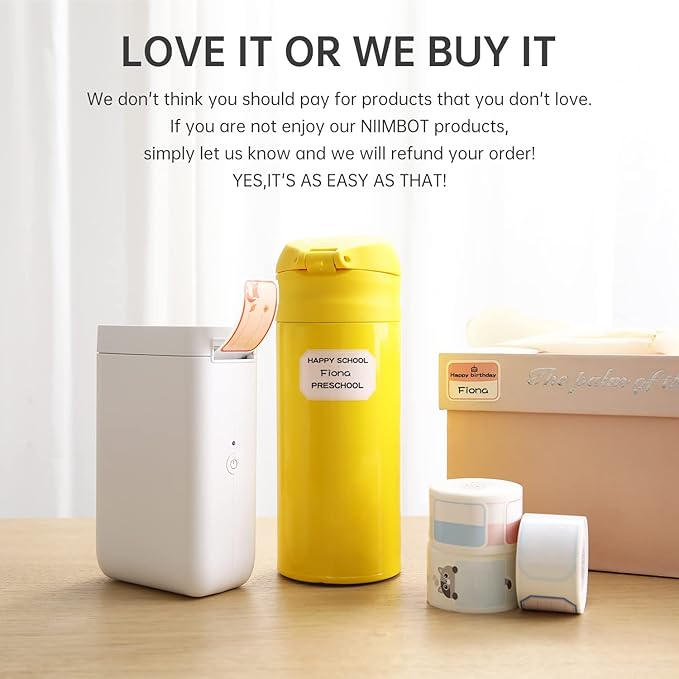 NIIMBOT Label Maker Machine D101 Label Printer Portable Wireless Connection Multiple Templates Available for Phone Easy to Use Office Home Organization USB Rechargeable