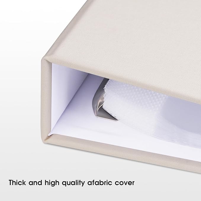 8.5x11 Inch Large 3 Ring DIY Scrapbook Photo Album with 30 Plastic Sleeves 60 Pages Blank Scrapbooks, 8.5 x 11 Scrap Book Albums for Baby Travel Wedding Graduation kids (Beige)