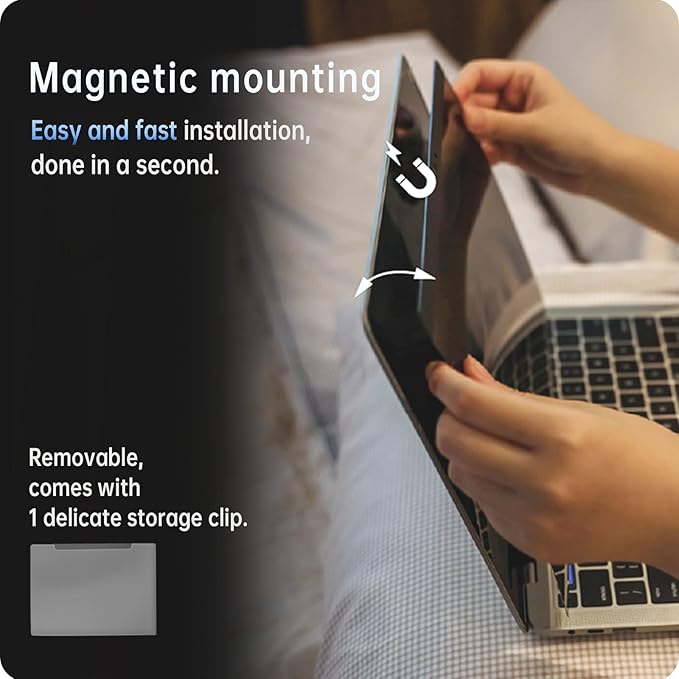 Magnetic Privacy Screen for Macbook Pro 13 Inch (2016-2022, M1, M2) / Macbook Air 13 in (2018-2021, M1), Removable Anti Blue Light Glare Filter for Mac 13In Laptop