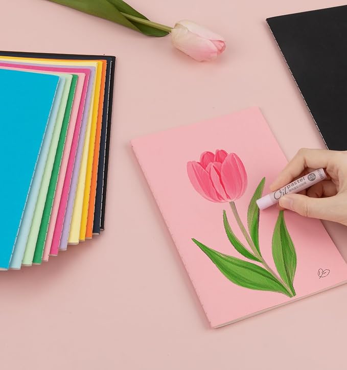 120 Pack Colorful Blank Notebooks for writing, Journals Bulk, A5 Composition Books, 8.3x5.5 Inch, 60 Pages, 30 Sheets Sketchbooks for Office School Travel Supplies (Blank-120 pack, 12 Colors)