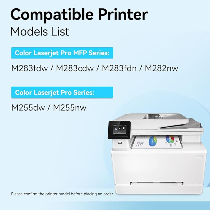 LEMERO UEXPECT 206A Toner Cartridges 4 Pack with Chip Replacement for 206A Toner Cartridges HP Set 206A 206X for HP Color Laserjet Pro MFP M283fdw M255dw M283cdw M255cdw Printer W2110A W2110X