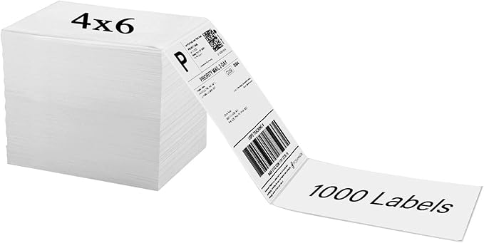 OausTect 4x6 Shipping Label 1000 Fanfold Labels for Rollo, Zebra Direct Thermal Printer, with Perforations