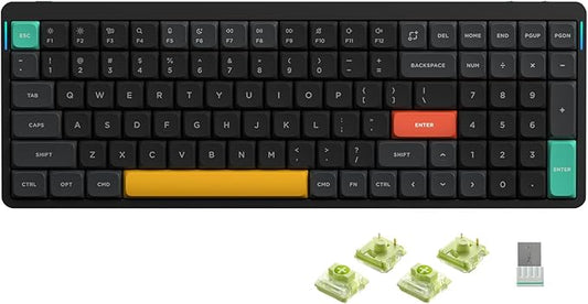 nuphy Air96 V2 Wireless Mechanical Keyboard,100 Keys Gaming Keyboard,Supports Bluetooth 5.1,2.4G and Wired Connection,for PC/Laptop/Windows/Mac -Black Gateron Aloe Switch