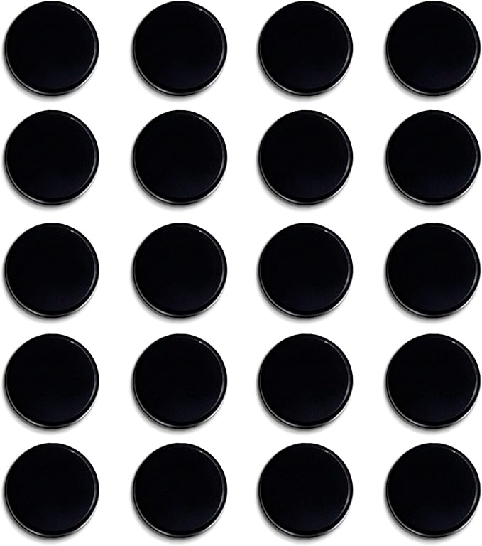 Qualsen Fridge Magnet, 20 Pack Cute Magnets for whiteboard, Refrigerator, Locker, Office, Classroom, Kitchen (Black)