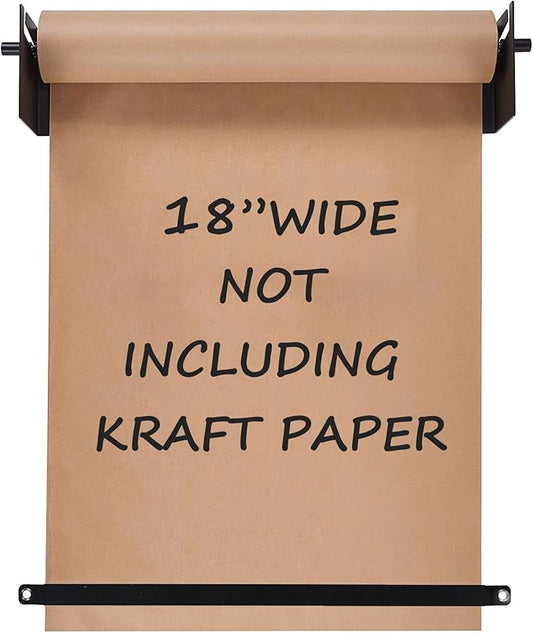 18”Kraft Paper Dispenser Holder Wall Mount, Heavy-Duty Paper Cutter Butcher Paper Dispenser to Do Lists, DIY Drawing, Taking Note, Artwork, Daily Special - Black