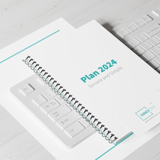 Binditek 50 Pack Plastic Spiral Binding Coils, 12mm(1/2"), 90 Sheet Capacity, 4:1 Pitch, Black, 48Loops, for Letter Size, for Students and Coworkers