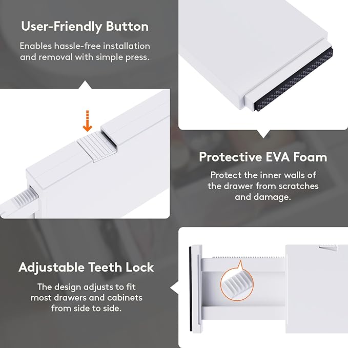Lifewit 12 Pack Drawer Dividers Plastic 4" High, 13.5-22" Adjustable Drawer Organizers for Clothes, Expandable Dresser Separators in Bedroom/Bathroom/Kitchen/Fridge/Office Organization and Storage