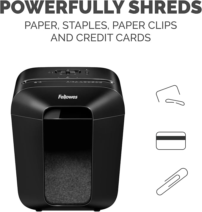 Fellowes LX41-DB 8-Sheet Micro-Cut Paper Shredder for Home Office