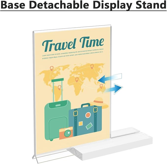 MaxGear 4x6 Acrylic Sign Holder 12 Pack, Double Sided Display Stand, Clear Paper Holder Picture Frame, Plastic Menu Stand Photo Frame for Stores, Restaurants, Hotels, Office