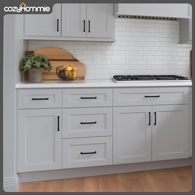 Shaker Style Grey RTA Base Cabinet with Drawers by Solid Wood for Kitchen, Bathroom, Bedroom or Office Featuring, and Storage Separation(27" W x 24" Depth x 34-1/2" H)