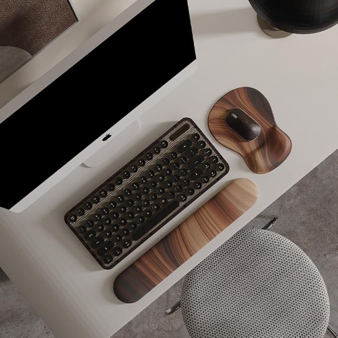 ErgoComfort Gel Wrist Rest Mouse Pad-Ergonomic Office Mousepad with Wrist Support-Non-Slip, Design Desk Accessories Mat for Home&Game Decor (08Walnut Grain)