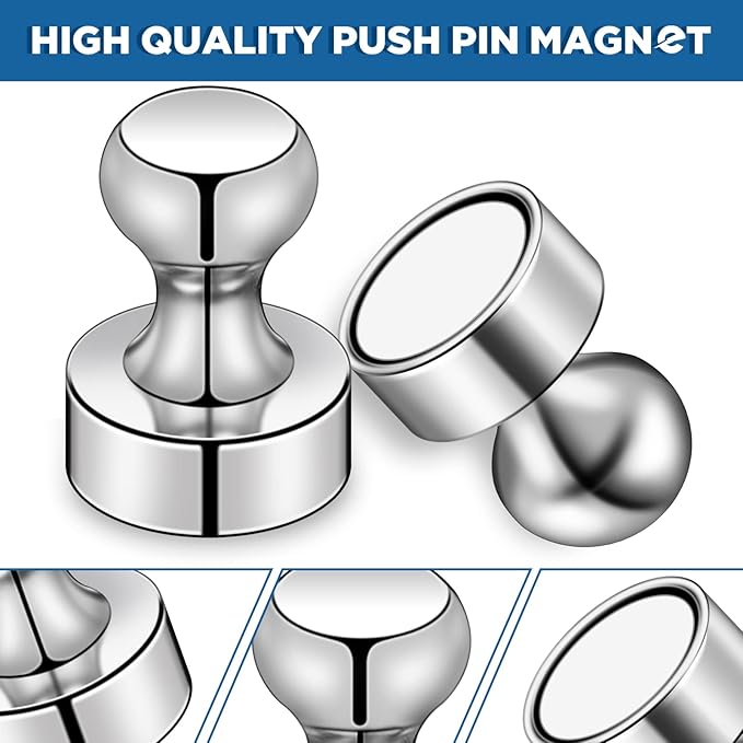 LOVIMAG Magnets for Whiteboard, 40pcs Strong Refrigerator Magnets, Neodymium Fridge Magnet,Small Push Pin Magnet for Whiteboard, Fridge, Office, Classroom and Map