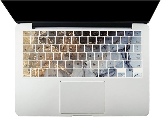 Bandless Case Compatible with MacBook Air 13 Retina 2018 2019 2020 Model A1932 A2179 A2337 M1, Plastic Hard Shell Protective Cover & Keyboard Skin for inch Touch ID - Gray Marble