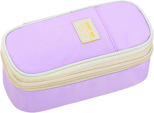 Pencil Case Aesthetic Pencil Bag with Zipper Pencil Pouch Big for Girls Kids Teens Adults Stationery Pencil Case Organizer for School Purple