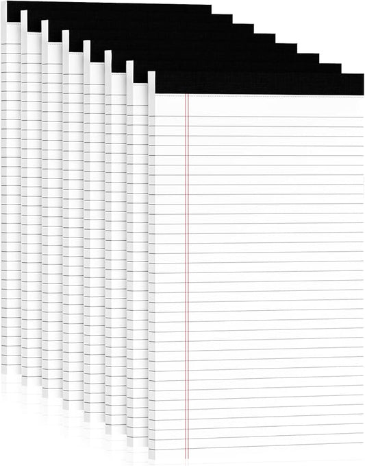 Legal Pads 8.5 x 14 Note Pads, 8 Pack White Paper Pads 8.5''x 14'', Wide Ruled Notebook Pad, Lined Pads of Paper Writing Pads, White Notepads 8.5 x 14, Double Sided, Cardboard Backing, 30 Sheets/Pad