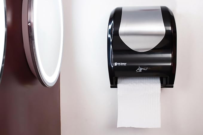 San Jamar Summit Paper Towel Dispenser Hybrid Dispenser for Bathroom, Kitchens, and Restaurants, Plastic, 10.25 x 16.75 x 13.25 Inches, Black