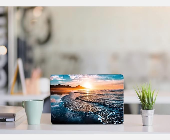 DTangLsm Compatible for MacBook Air 15 inch Case 2025 2024 2023 M4 M3 M2 A3241 A3114 A2941 Touch ID, Beach Plastic Hard Shell Protective Case for Mac Book Air 15 Cover + Keyboard Skin, Sunset Beach