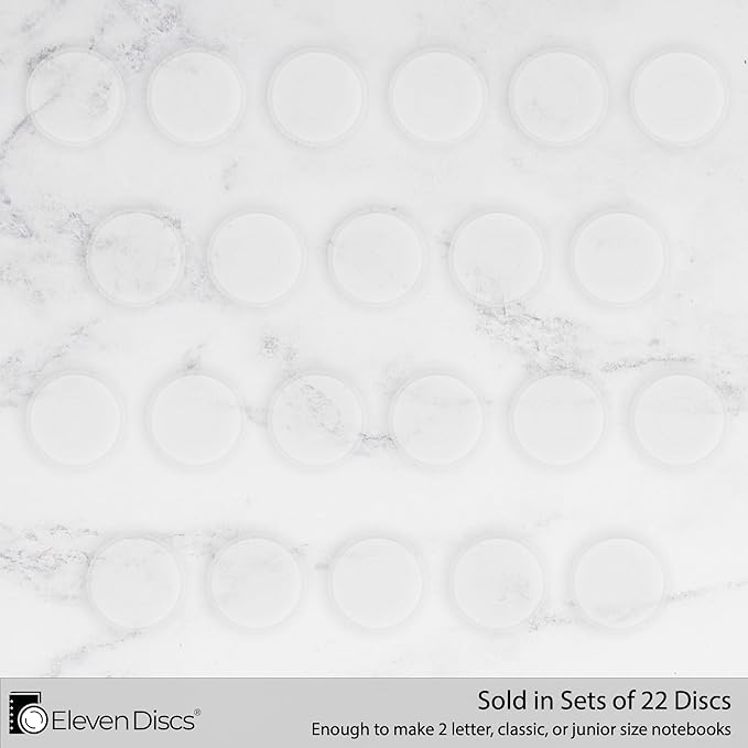 1-Inch Transparent Plastic Discbound Expansion Discs for Custom Notebook and Planner - Compatible with Circa, Arc, TUL (Set of 22)