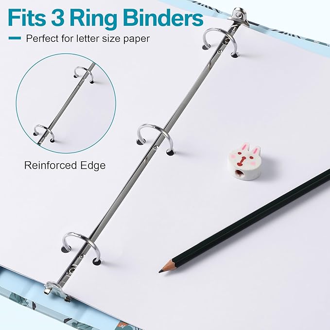Fulmoon 320 Pieces 3 Ring Binder Dividers with Tabs 40 Sets 8 Tab Dividers for 3 Ring Binders Letter Size 3 Hole(White)