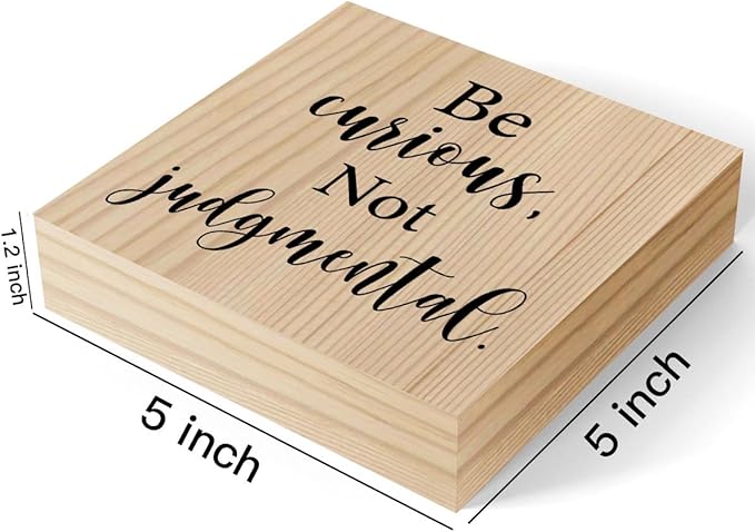 Inspirational TV Show Merchandise Wooden Box Sign Decorative Soccer Coach Gifts Office Desk Decor for Tabletop Bookshelf Tiered Tray Home Farmhouse Bedroom Library Rustic Square Wall Decor Wood Color