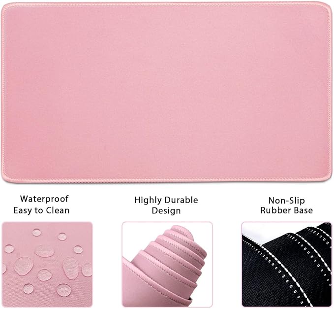 WB WEIRDBEAST Keyboard Wrist Rest Large Mouse Pad Wrist Support for Computer, 4 in 1 Memory Foam Keyboard Pad Desk Mat Ergonomic Hand Rest Wrist Cushion for Home Office Gaming-Pink