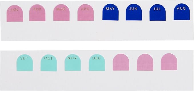 Erin Condren Monthly Adhesive Tabs, 12 Months of Adhesive Tabs for Yearly Planning, Use Them to Tab Undated Planners and Add a Pop of Color