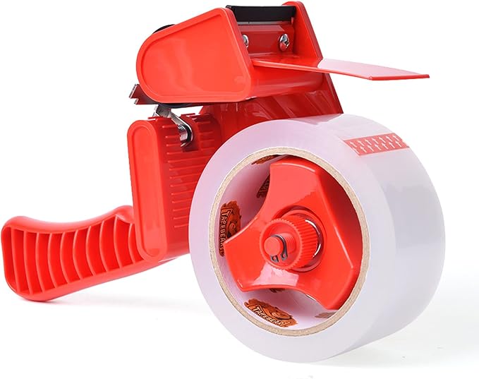 Packing Tape with Dispenser, 2.6mil Thick, 1.88" x 55yd Heavy Duty Packaging Tape Clear Adhesive Box Tape for Carton Sealing, Moving, Shipping