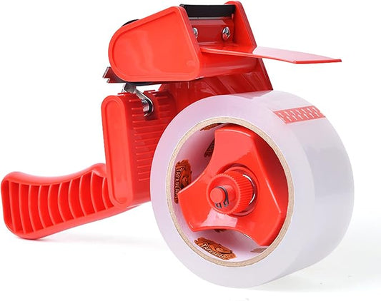Packing Tape with Dispenser, 2.6mil Thick, 1.88" x 55yd Heavy Duty Packaging Tape Clear Adhesive Box Tape for Carton Sealing, Moving, Shipping