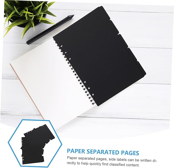 15Pcs Paper Binder Dividers with Index Tabs Replaceable Classification Tabs for Notebooks Planners Office Filing School Book Annotation Supplies Decorative Separators