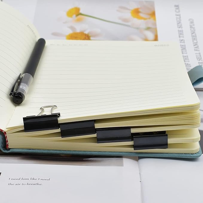 Ufmarine Small Binder Clips 1 Inch Length, (144 Pcs) Small Paper Clips for Office