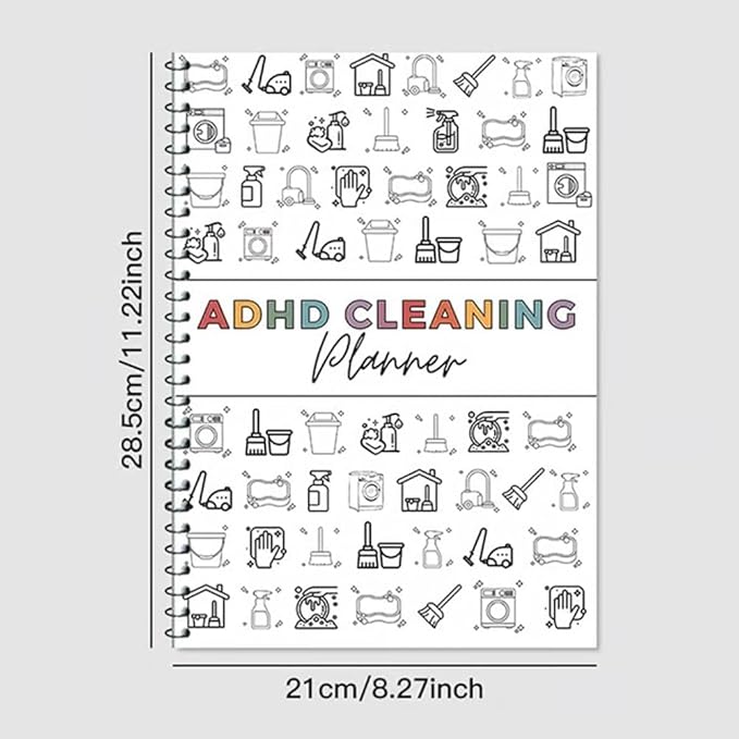 ADHD Cleaning Planner for Adults - Undated Daily Weekly Monthly Schedule & Checklist - Household Chores Organizer Journal