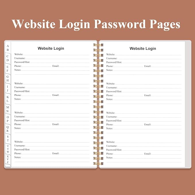 Address Book with Alphabetical Tabs - A5 Telephone & Address Book with Address Contacts, Special Date, Phone, Birthday & Internet Login Password for Home and Office, 6.2" x 8.5", Rose Leaf