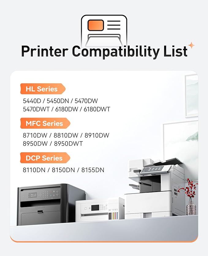 TN720 Toner Cartridge Black 2-Pack Replacement for Brother TN-720 TN750 TN-750 Toner Compatible with Brother HL-5450DN HL-5470DW HL-6180DW MFC-8710DW MFC-8910DW MFC-8950DW DCP-8150DN Laser Printer Ink