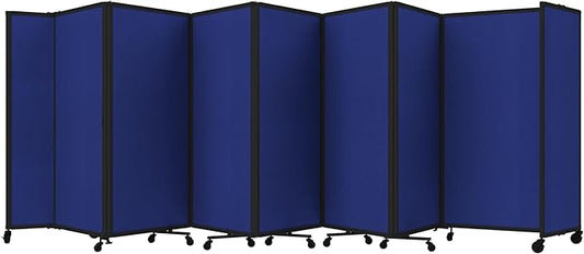 Versare Room Divider 360 Portable Wall Partition | Folding Panels | Large Freestanding Divider | Locking Wheels | Temporary Room Separator