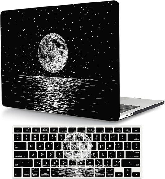 Case Compatible with MacBook Retina 12 Inch(Model A1534, Release 2017 2016 2015),Plastic Hard Shell Protective Cover & Keyboard Skin for MacBook 12 Inch with Retina Display - Moon