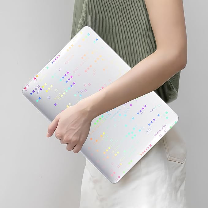 DTangLsm for M4 MacBook Air 13 inch Case 2025 2024-2022 M3 M2 A3240 A3113 A2681, Clear Plastic Hard Case for MacBook Air 13.6 inch Laser Print Laptop Shell&Keyboard Cover for Mac Air M4, Squares Clear