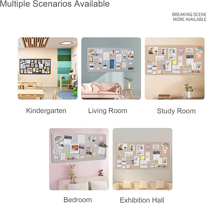 Large Bulletin Board, Foldable 60x36 Inches Cork Board Alternative, Large Felt Board Decorative Pin Board for Wall, Foldable Photo Board Self-Adhesive Vision Board with 36 Pushpins Brown