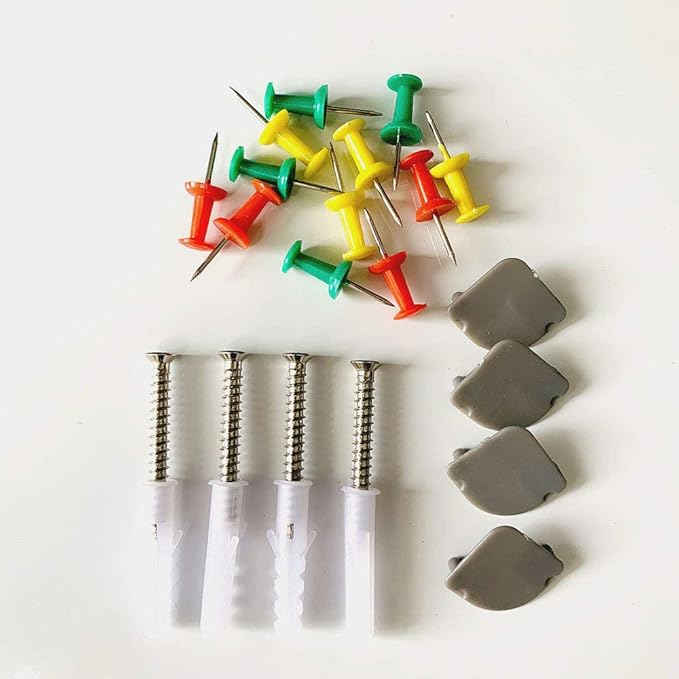 BIBOC Grey Fabric Bulletin Board, 36 x 24 inch, Wall Mounted Fabric Notice Board Cork Bulletin Board, Felt Board, Pin Board, Memo Board Sliver Aluminum Framed for Homes or Offices School