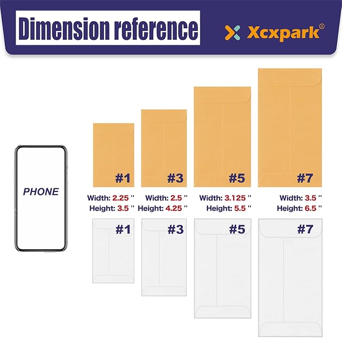 500 PCS #5 Coin Envelopes, 3.125 x 5.5 inches White Kraft Envelopes Classic Small Parts Envelopes with Self Adhesive Gummed Flap for Coins, Cash, Credit Cards, Seeds