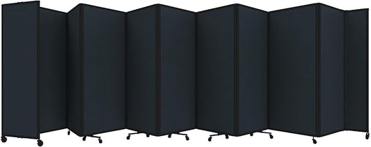 Versare Room Divider 360 Portable Wall Partition | Folding Panels | Large Freestanding Divider | Locking Wheels | Temporary Room Separator