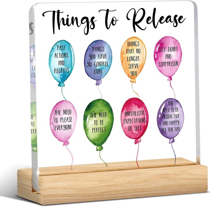 Therapy Office Decor, Mental Health Office Desk Decor, School Counselor Gifts, Gifts for Women School Counselor Psychologist, Acrylic Sign with Wooden Stand for Halloween Christmas Gift