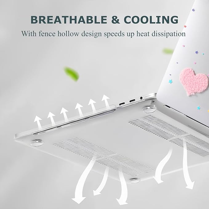 DTangLsm Compatible with MacBook Air 13 inch Case 2022 2021 2020-2018 Model A2337 M1 A2179 A1932 Cute Plush Clear Plastic Hard Shell Case with Colorful Stars & Keyboard Cover, Cute Plush Hearts