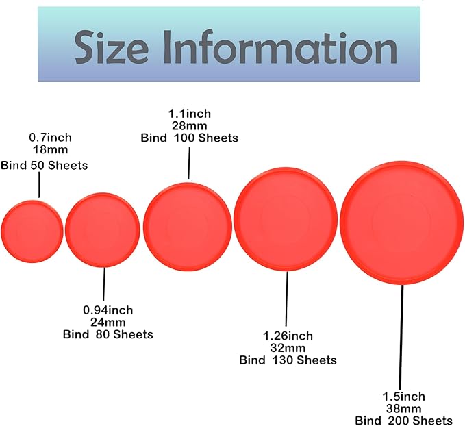 100pcs Discbound Notebook Discs DIY Planner Accessories fits for Tul,Levenger,Arc,Happy Planner,Talia(Transparent Red,0.94inch/24mm)